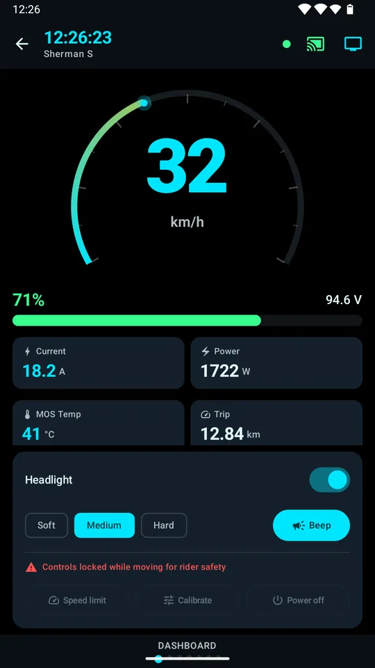 Live dashboard